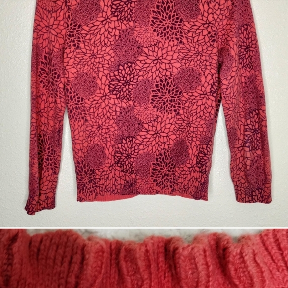 Fossil Y2K Ruffle Collar Cotton/ Cashmere Cardigan sz XS - Picture 2 of 5